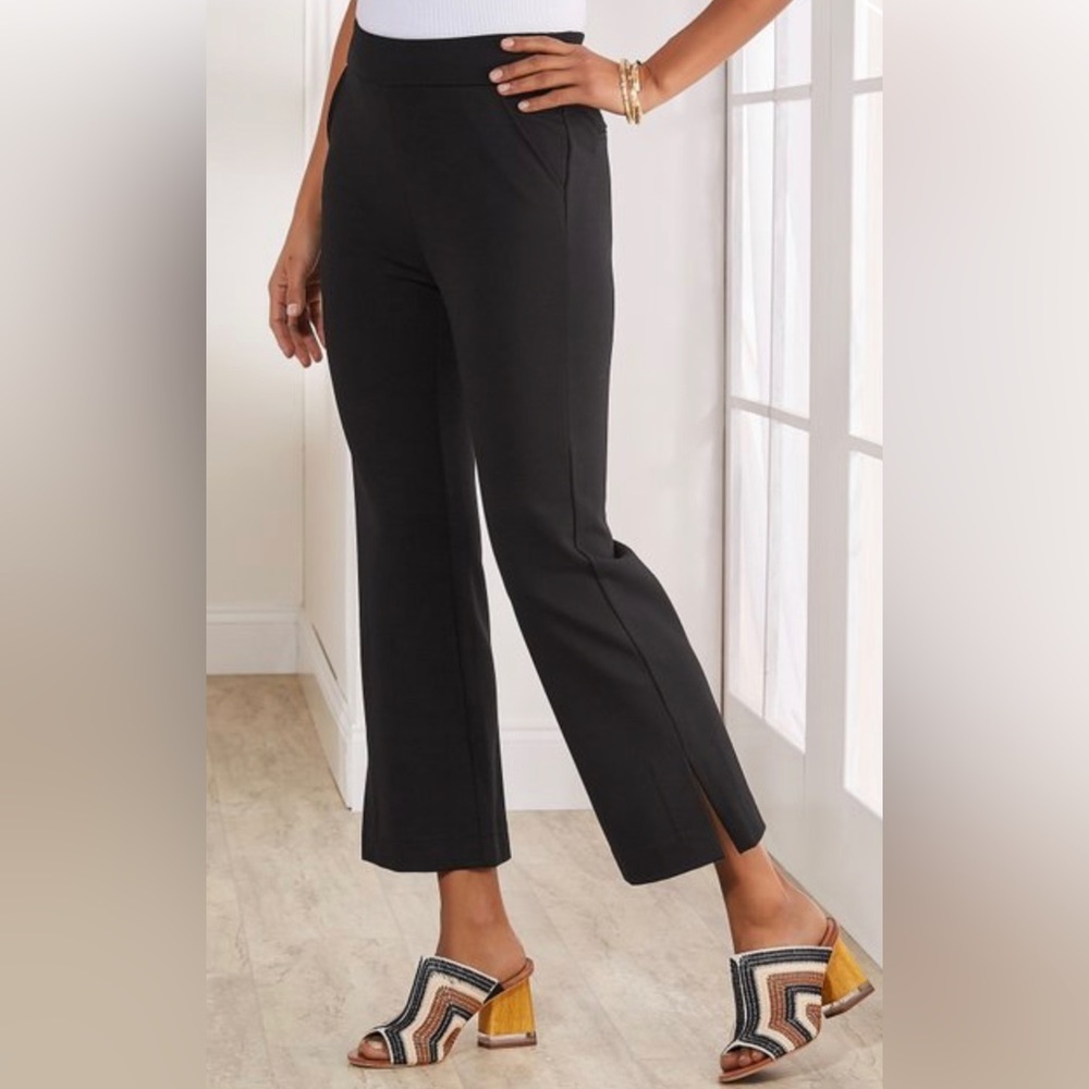 Soft Surroundings Wide Leg Black Capri Pants Size XS